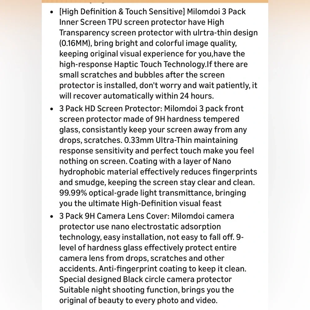 Milomdoi Tempered Glass Screen Protector: GALAXY Z-Fold 7 3-pack